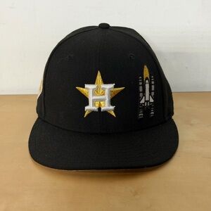 Houston Astros New Era 59fifty 2017 World Series Gold Patch Fitted Cap Hat Sz 7